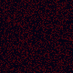 Abstract technology background. Sparse pattern of hearts. Red colored seamless background. Creative vector illustration.