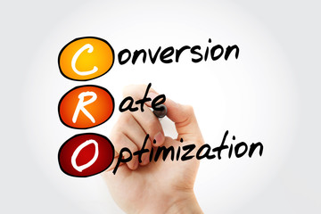 CRO - Conversion Rate Optimization acronym, business concept background