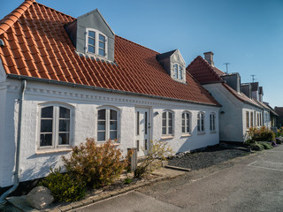 Fototapeta na wymiar Traditional home in Hoeruphav on the island Als, Denmark