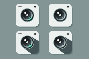 Camera lens icon, icon set