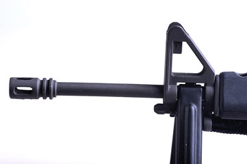 Mini rifle toy in a white background