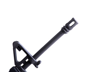 Mini rifle toy in a white background