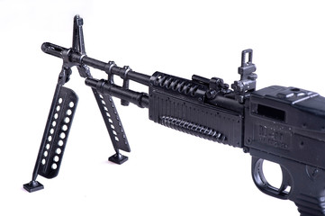 Mini rifle toy in a white background