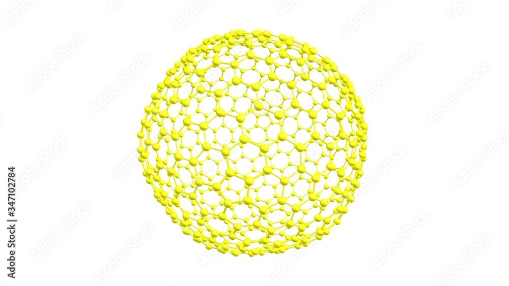 Wall mural Fullerene molecule rotating video full HD