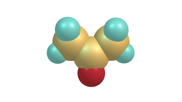 Acetone molecule rotating video full HD

