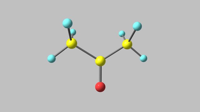 Acetone molecule rotating video full HD
