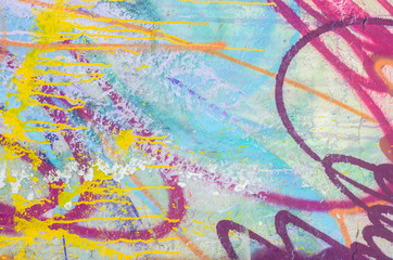 Hand drawn acrylic painting. Abstract art background. Acrylic splashes on canvas.