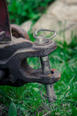 Close up of large tow hitch on vehicle