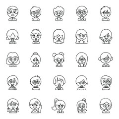 Pack Of People Line Icons 