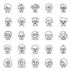 Pack Of Avatars Line Icons 