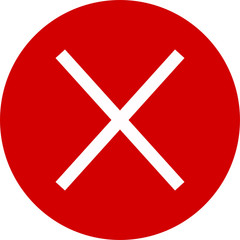 Obraz premium Cross icon. Red wrong mark.