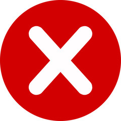 Obraz premium Cross icon. Red wrong mark.