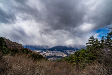 陣馬形山から見える飯島町の遠景　