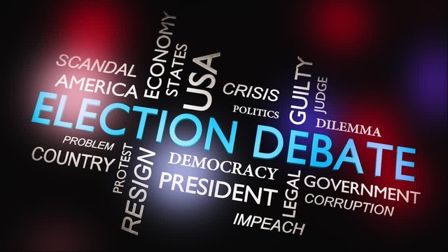 Election debate or discussion about politics - video animation