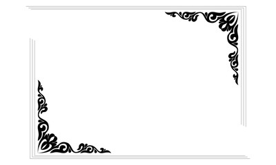 Kazakh ornament, frame, border, black, illustration, white, art, abstract, design, flower, decoration, ornament, vector, vintage, pattern, decorative, retro