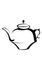 teapot, tea, isolated, pot, white, drink, ceramic, beverage, 
