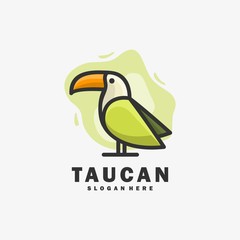 Vector Logo Illustration Toucan Mascot Cartoon Style.