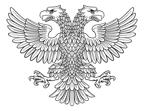 Double headed eagle with two heads possibly a Roman Russian Byzantine or imperial heraldic symbol