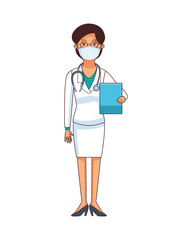 Fototapeta premium female doctor worker profession using face mask