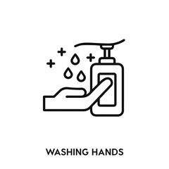 hand washing icon vector. hand wash sign symbol