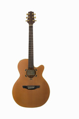 Acoustic guitar on a white background