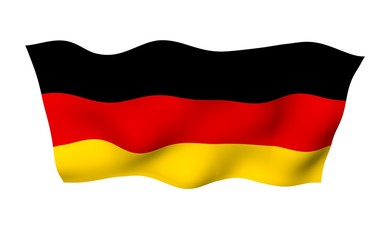 Naklejka premium Flag of Germany. Wide format 3D illustration. State symbol of the Federal Republic of Germany. 3D rendering