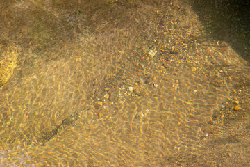 A photo through the water layer on the underground