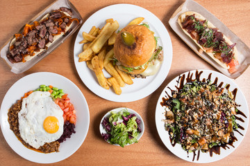 Set of healthy food
