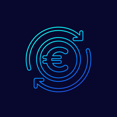 euro cashback icon on white