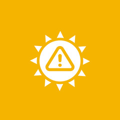 UV radiation warning icon, vector