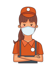 restaurant attendant worker profession using face mask