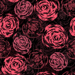 Seamless botanical pattern with roses