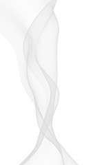 White abstract background. Fluttering white scarf. Waving on wind white fabric. 3D illustration