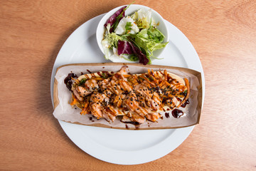 Toast with salmon and carrot