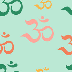 seamless pattern with om symbol