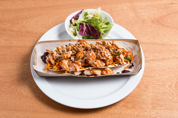 Toast with salmon and carrot