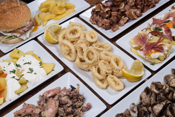 Set of food from spanish bar