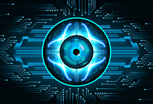 Blue eye cyber circuit future technology concept background