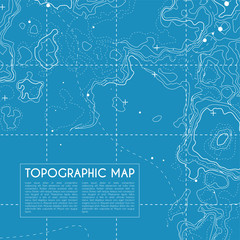 Abstract topographic map background. Topo backdrop lines, contour, geographic grid