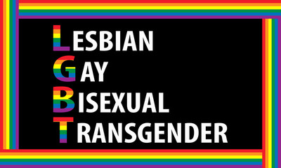 Pride Celebrating LGBT culture symbol. LGBT flag colours typography design.LGBT Pride Month in June. Lesbian Gay Bisexual Transgender. Poster, card, banner and background. Vector ilustration