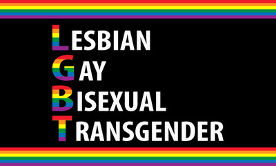 Pride Celebrating LGBT culture symbol. LGBT flag colours typography design.LGBT Pride Month in June. Lesbian Gay Bisexual Transgender. Poster, card, banner and background. Vector ilustration