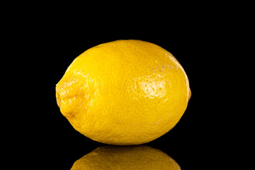 whole yellow lemon on a white or black background