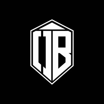 OB logo monogram with emblem shape combination tringle on top design template