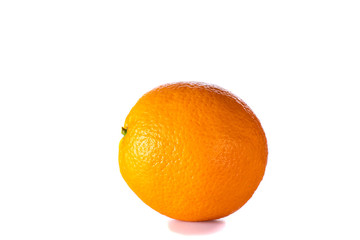 whole orange with drops of water on a white or black background