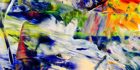 Colorful abstract background wallpaper. Modern motif visual art.  Mixtures of oil paint. Trendy hand painting canvas. Wall decor and Wall art prints Idea.  3D Texture.Colorful abstract