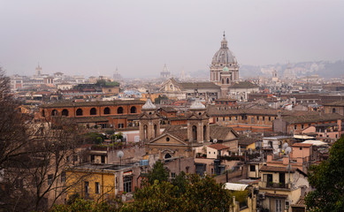 Fototapeta na wymiar Panoramic View Of Historic Center Of Rome, Italy