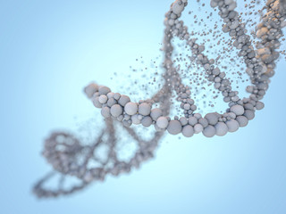 DNA chain. Abstract background. Genetics and medicine concept. 3D rendering