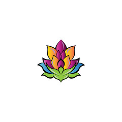 flower illustration logo colorful icon design vector