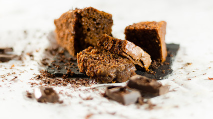 chocolate and banana cake with chocolate chips 