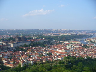 Fototapeta na wymiar Bird's-eye view of Prague